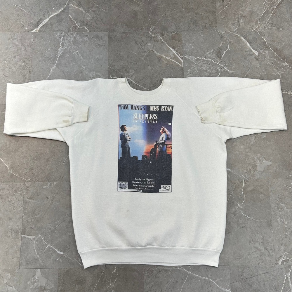 90s Vintage Sleepless In Seattle Sweatshirt Men XL Movie Promo Pullover Crewneck